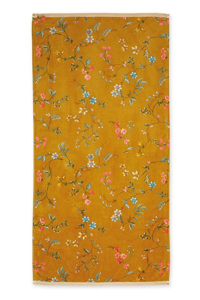 Grote Handdoek Les Fleurs Geel 70x140 cm