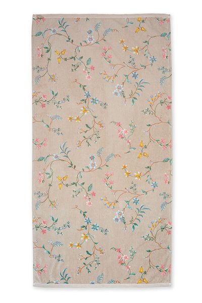 Grote Handdoek Les Fleurs Khaki 70x140 cm