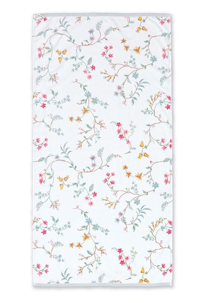 Große Handtuch Les Fleurs Weiß 70x140 cm