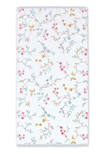 Grote Handdoek Les Fleurs Wit 70x140 cm
