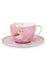 Floral cappuccino kop en schotel Early Bird Roze