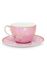 Floral cappuccino kop en schotel Early Bird Roze