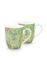 Jolie Set/2 Mugs Small Flowers Green
