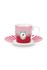 Tasse et Soucoupe à Médaillon Love Birds en Coloris Rouge/Rose