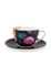 Floral Fantasy Cappuccino Cup & Saucer Denim Blue