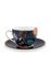 Floral Fantasy Cappuccino Cup & Saucer Denim Blue