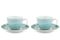 Blushing Birds Set of 2 Espresso Cups & Saucers blue