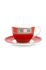 Blushing Birds Cappuccino Kop & Schotel Rood