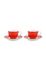 Blushing Birds Set of 2 Espresso Cups & Saucers Red