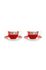 Blushing Birds Set/2 Cappuccino Tassen & Untertassen Rot