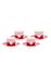 Love Birds Set/4 Cups & Saucers Red/Pink