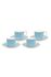 Love Birds Set/4 Espresso Cups & Saucers Blue