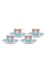 Love Birds Set/4 Tasse & Untertasse Blau/Khaki