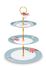 Blushing Birds Cake Stand 3 Levels blue