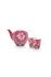 Flower Festival Tea Set/3 Large Dark Pink