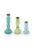 Set/3 Kaarsenhouders Glas Blauw