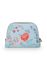 Cosmetic Bag Triangle Medium Flower Festival Light Blue