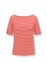 Top Kurze Ärmel Little Sumo Stripe Koralle