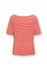 Top Kurze Ärmel Little Sumo Stripe Koralle