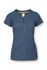 Sport Top Kurze Ärmel Cross Stitch Blau