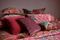 Cushion Square Velvet Lily Lotus Red