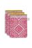Waschlappen Set/3 Jacquard Check Dunkelrosa 16x22 cm
