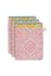 Washcloth Set/3 Jacquard Check Pink 16x22 cm