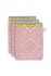 Washcloth Set/3 Jacquard Check Pink 16x22 cm