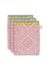 Waschlappen Set/3 Jacquard Check Rosa 16x22 cm