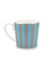 Love Birds Mug Small Stripes Blue/Khaki