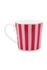 Love Birds Mug Large Stripes Red/Pink