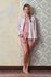 Top Korte Mouw Shiny Stripes Roze