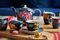 Floral Fantasy Cappuccino Cup & Saucer Denim Blue