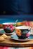 Floral Fantasy Cappuccino Cup & Saucer Denim Blue