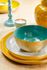 Blushing Birds Gold Tray Enamelled Yellow 50cm