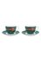 Winter Wonderland Set/2 Cappuccino Cups & Saucers Green