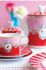 Love Birds Dinner Set/24 Rot/Rosa