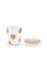 Set/2 Tasse sans Anse & Soucoupes à Thé Dot Delight Blanc/Or 290ml