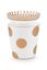 Set/2 Tasse sans Anse & Soucoupes à Thé Dot Delight Blanc/Or 290ml
