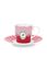 Love Birds Cappuccino Kop & Schotel Rood/Roze