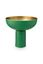Coupelle Sur Pied Haut en Métal Mats Vert 23cm