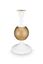 Bougeoir en Métal Sphère Petit Blanc-Or 24cm
