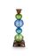 Bougeoir en Verre Bead Bleu/Vert 30cm