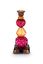 Bougeoir en Verre Bead Rouge/Jaune 23.5cm