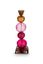 Bougeoir en Verre Bead Rouge/Jaune 30cm
