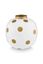 Metall Vase Punkte Weiß Gold 23cm