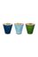 Set/3 Porte/Bougie Verre Bleu 10cm 