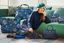 Frances Schultertasche Flores Felices Dunkel Blau