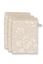 Lot de 3 Gants de Toilette Jasmin Jacquard Sable 16x22cm