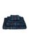 Lot de 3 Serviettes Invité Jasmin Jacquard Bleu Foncé 30x50cm